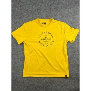 Letterman Multi-Tool T Shirt Men's XL Yellow USA Made Short Sleeve Camp